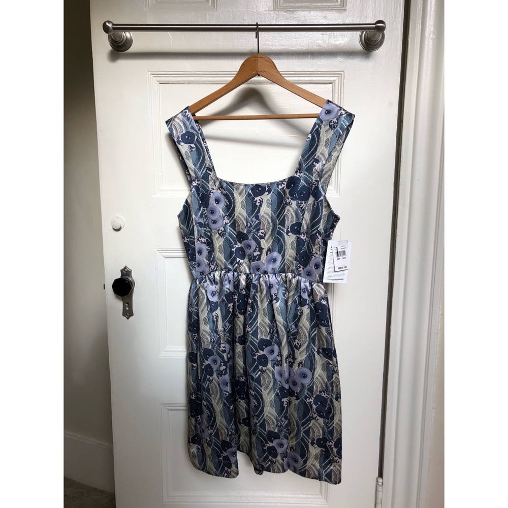 Vintage SUNO Blue Orchid Stripe Mini Dress cotton and silk
